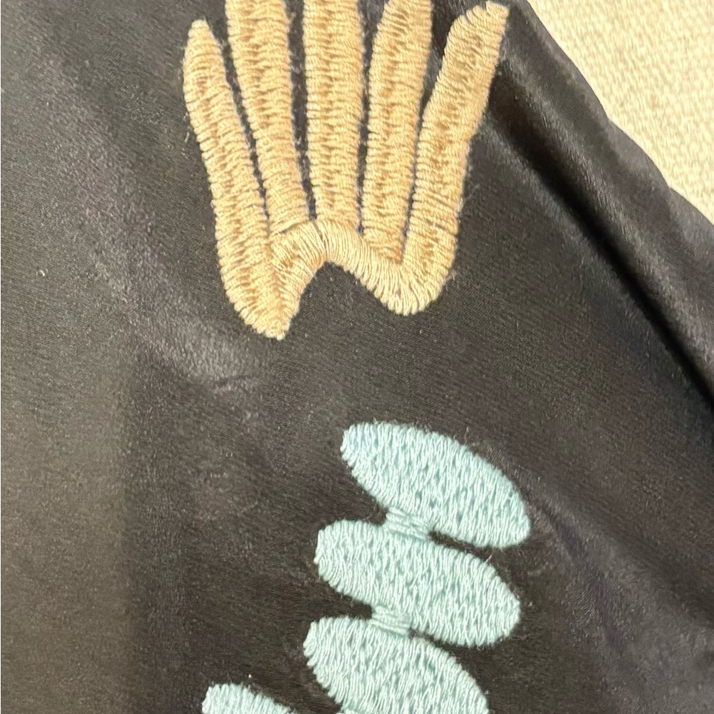 Johnny Was silk black embroidery top, breezy, funky, bohemian - Picture 13 of 16